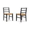 Wrenn Dining Side Chair Set of 2 | Faux Rattan Woven Seat | Black Wood