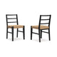 Wrenn Dining Side Chair Set of 2 | Faux Rattan Woven Seat | Black Wood