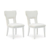 Canaal Dining Side Chair Set of 2 | White Padded Seat & Cutout Back
