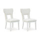 Canaal Dining Side Chair Set of 2 | White Padded Seat & Cutout Back