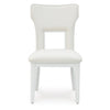 Canaal Dining Side Chair Set of 2 | White Padded Seat & Cutout Back