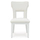 Canaal Dining Side Chair Set of 2 | White Padded Seat & Cutout Back