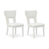 Canaal Dining Side Chair Set of 2 | White Padded Seat & Cutout Back