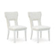 Canaal Dining Side Chair Set of 2 | White Padded Seat & Cutout Back
