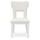 Canaal Dining Side Chair Set of 2 | White Padded Seat & Cutout Back