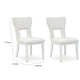 Canaal Dining Side Chair Set of 2 | White Padded Seat & Cutout Back