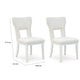 Canaal Dining Side Chair Set of 2 | White Padded Seat & Cutout Back