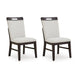 Nea Dining Side Chair Set of 2 | Dark Gray Wood Frame with White Cushions