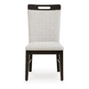 Nea Dining Side Chair Set of 2 | Dark Gray Wood Frame with White Cushions