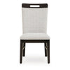 Nea Dining Side Chair Set of 2 | Dark Gray Wood Frame with White Cushions