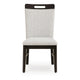 Nea Dining Side Chair Set of 2 | Dark Gray Wood Frame with White Cushions
