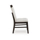 Nea Dining Side Chair Set of 2 | Dark Gray Wood Frame with White Cushions
