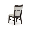 Nea Dining Side Chair Set of 2 | Dark Gray Wood Frame with White Cushions