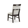 Nea Dining Side Chair Set of 2 | Dark Gray Wood Frame with White Cushions