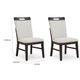 Nea Dining Side Chair Set of 2 | Dark Gray Wood Frame with White Cushions