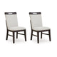 Nea Dining Side Chair Set of 2 | Dark Gray Wood Frame with White Cushions