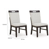 Nea Dining Side Chair Set of 2 | Dark Gray Wood Frame with White Cushions