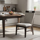 Nea Dining Side Chair Set of 2 | Dark Gray Wood Frame with White Cushions
