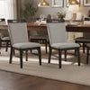 Nea Dining Side Chair Set of 2 | Dark Gray Wood Frame with White Cushions