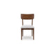 Dela Dining Side Chair Set of 2 | Light Gray Cushion | Brown Panel Back