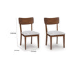 Dela Dining Side Chair Set of 2 | Light Gray Cushion | Brown Panel Back