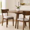 Dela Dining Side Chair Set of 2 | Light Gray Cushion | Brown Panel Back