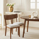 Dela Dining Side Chair Set of 2 | Light Gray Cushion | Brown Panel Back