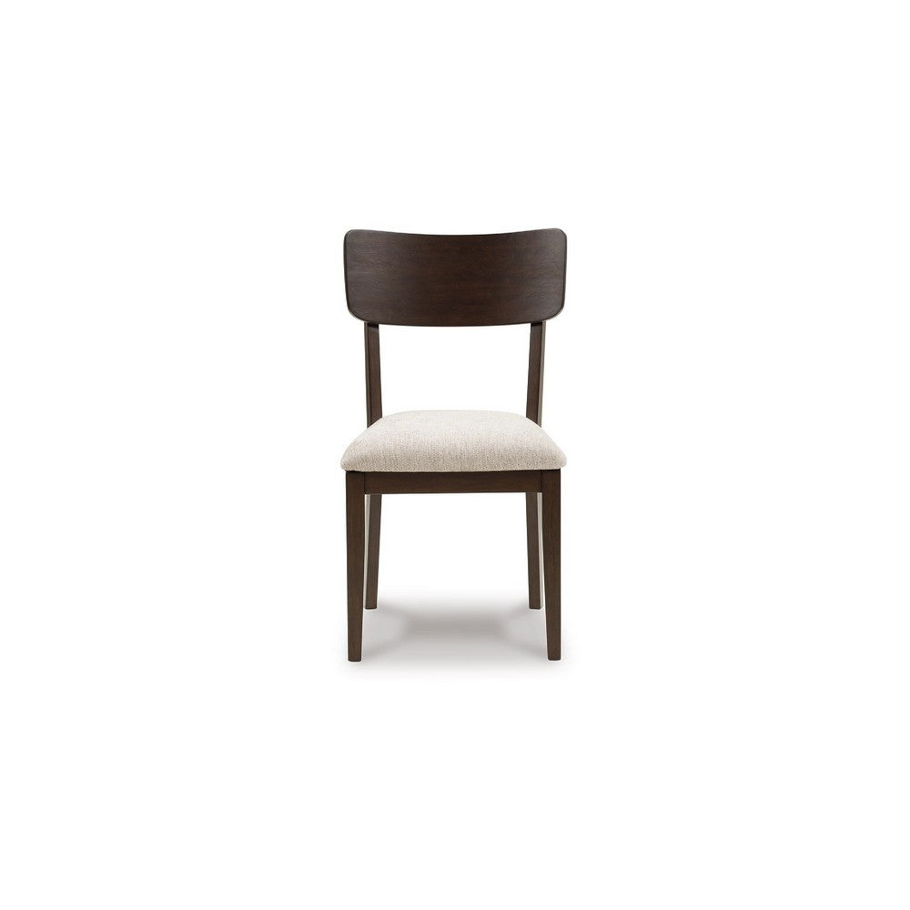Maly Dining Side Chair Set of 2 | Light Gray Cushion | Black Panel Back