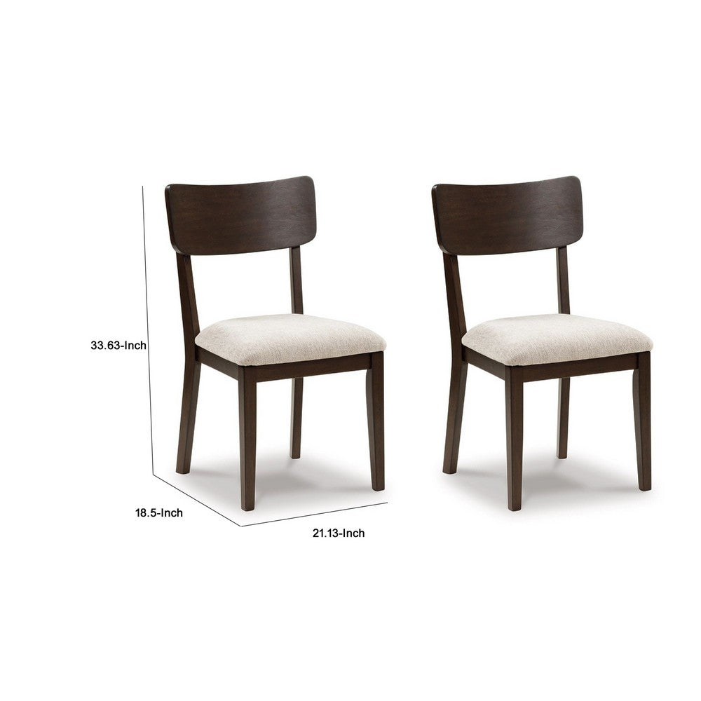 Maly Dining Side Chair Set of 2 | Light Gray Cushion | Black Panel Back