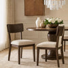 Maly Dining Side Chair Set of 2 | Light Gray Cushion | Black Panel Back