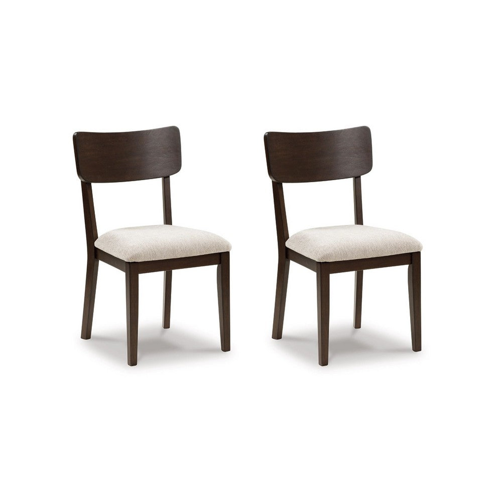 Maly Dining Side Chair Set of 2 | Light Gray Cushion | Black Panel Back