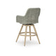Yami Swivel Barstool Set of 2 | Gray Cushions & Wicker Woven Back