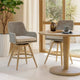 Yami Swivel Barstool Set of 2 | Gray Cushions & Wicker Woven Back