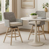 Yami Swivel Barstool Set of 2 | Gray Cushions & Wicker Woven Back