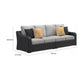 Tira 2pc Outdoor 4 Seater Modular Sofa | 4 Pillows | Gray Cushions