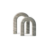 Kexa Accent Sculpture Set of 2 Horse Shoe U Shape Taupe Gray Marble Finish