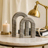 Kexa Accent Sculpture Set of 2 Horse Shoe U Shape Taupe Gray Marble Finish