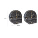 Jexy Decorative Table Clock Set of 2 | Black Gray Marble with Gold Accents