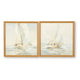 Wemo Decorative Wall Art Set of 2 | White Scenic Boat Sailing at Dawn