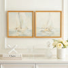 Wemo Decorative Wall Art Set of 2 | White Scenic Boat Sailing at Dawn