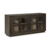 Lero Accent Sideboard Cabinet | 4 Arched Glass Doors | Dark Brown 62"