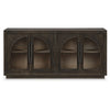 Lero Accent Sideboard Cabinet | 4 Arched Glass Doors | Dark Brown 62"
