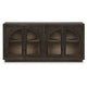 Lero Accent Sideboard Cabinet | 4 Arched Glass Doors | Dark Brown 62"