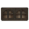 Lero Accent Sideboard Cabinet | 4 Arched Glass Doors | Dark Brown 62"