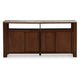 Texy Brown Accent Buffet Cabinet | 68" Taupe Marble Top | 4 Sliding Doors