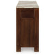 Texy Brown Accent Buffet Cabinet | 68" Taupe Marble Top | 4 Sliding Doors