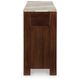 Texy Brown Accent Buffet Cabinet | 68" Taupe Marble Top | 4 Sliding Doors
