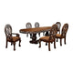Faya 7pc Dining Set | 76-112" Table 6 Chair | Cherry Brown Solid Wood
