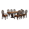 Faya 9pc Dining Set | 76-112" Table 8 Chair | Cherry Brown Solid Wood