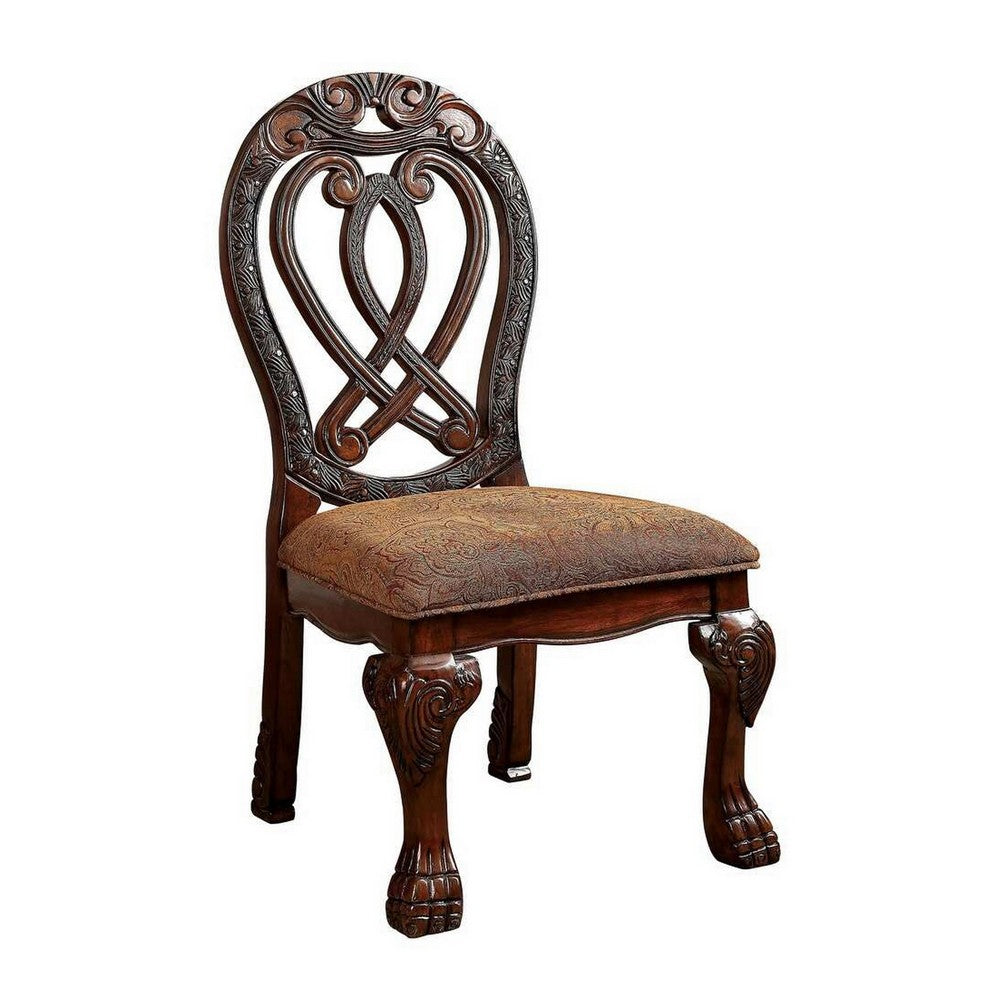Faya 9pc Dining Set | 76-112" Table 8 Chair | Cherry Brown Solid Wood